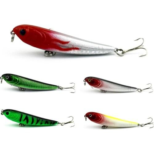 HENGJIA 20pcs hard top water pencil fishing lures wobbler fishing baits pesca fishing tackles
