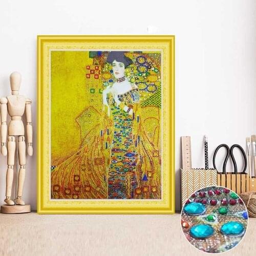 HUACAN Special Shape Diamond Embroidery Portrait Diamond Painting Lady Paint With Diamond Queen Picture Of Rhinestones 40x50cm