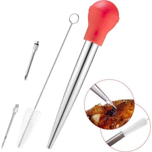 Turkey Meat Seasoning Pump Needle Injector Brush Kitchen Cooking Tool Sauce Injection Kitchen gadgets