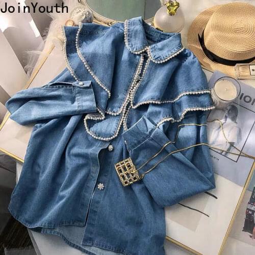 Женские джинсовые рубашки JoinYouth China At AliExpress
