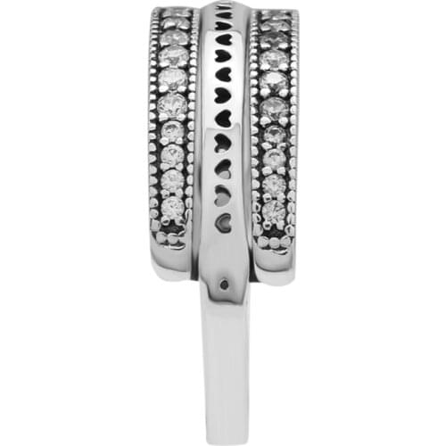 Flipping Hearts Ring Clear CZ Rings For Jewelry Making 925 Original Silver Jewelry Make Up Woman Gift Ring