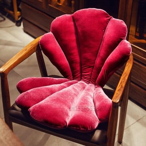 Sea Shell Plush chair Seat Cushion Office Home foldable Lumbar Support Pillow Car Waist Support Chair Cushions Home Decor