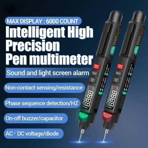 A3007 Pen Multimeter 6000 Counts Digital Multimeter Meter Tester with LCD Display Backlight Flashlight NCV Auto-off For Voltage