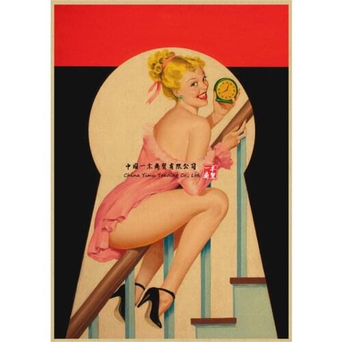 Naughty girl stickers Retro Sticker Pin Up Sexy Girl Decal Suitable for Art Home Room Wall Painting Windows Bar Car Decor