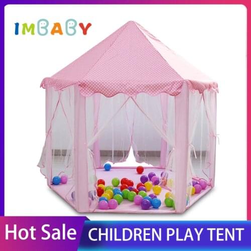 IMBABY Portable Childrens Tent Baby Balls Pool Pit Game Center Kids Castle Beach Tent Play House Star Lights Assembly Bauble