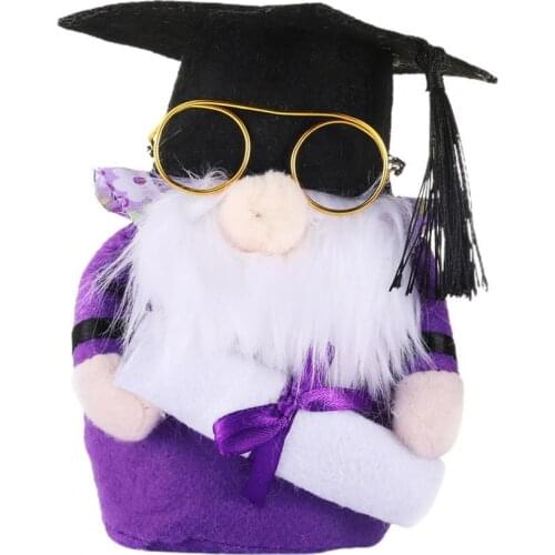 Plush Gnome Doll Faceless 2 Styles Old Man Doll Soft Wide Application Handmade Purple Graduation Season Gift Dwarf Ornament for