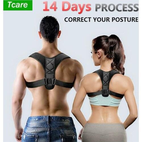 Tcare Adjustable Back Shoulder Posture Corrector Belt Clavicle Spine Support Reshape Body Home Office Sports Upper Back Brace