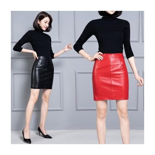 Top brand New Fashion 2020 Genuine Sheep Real Leather Skirt K22 high quality