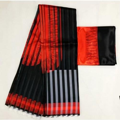 New digital Organza silk fabric 4yards+2 yards Chiffon satin silk fabric High quality african print ankara fabric silk fabric