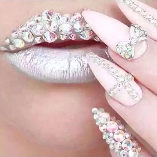 1440pcs/lot per size Crystal AB Non Hotfix Flatback Rhinestones for Nails 3D Nail Art Decoration Glitter Gemstones Jewelry Beads