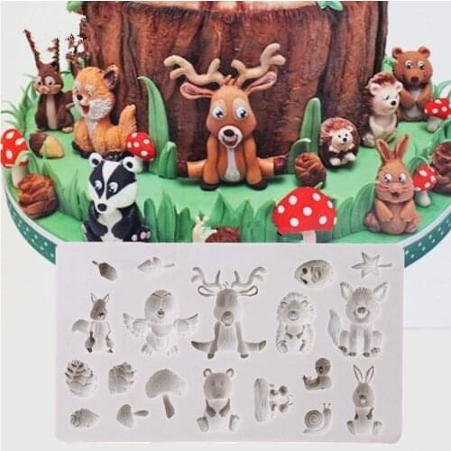 Sugarcraft Forest Animal Silicone Mold Chocolate Mold Decorating Fondant Sugar Cake Tool Fondant Mold Cake Decorating Tools