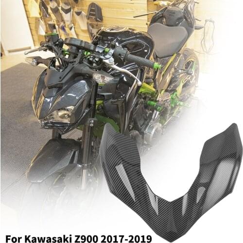 Carbon Upper Front Headlight Fairing Beak Nose Cone Extension Cowl Winglet Wing Cover For KAWASAKI Z900 2017 2018 2019 Z 900 ABS