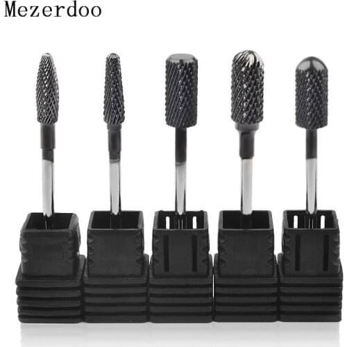 High Quality Tungsten Carbide Nail Drill Bit 3/32" Black Titanium Coated Burr Bits for Manicure Drill Accessories Nail Art Tool