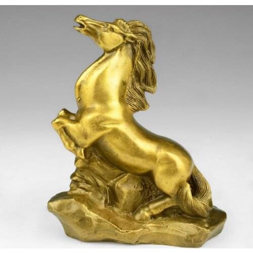 Brass zodiac horse small ornament household items very good