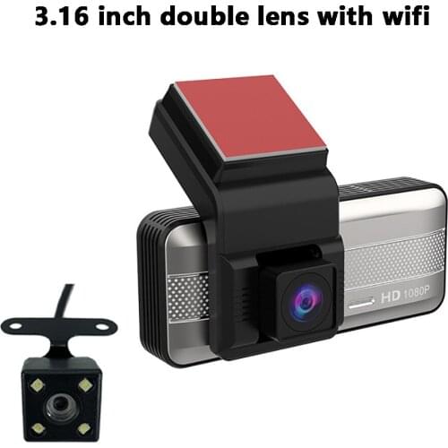 3.16inch Wifi Full HD 1080P camera dash cam Night Vision G sensor Auto Car Video DashCam Recorder Front and Rear Double Record