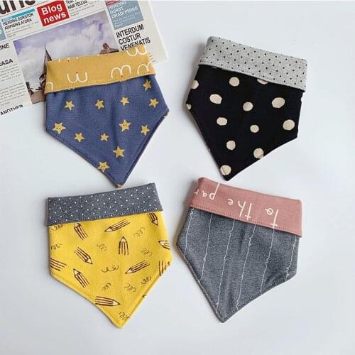 4pcs Baby Bibs Autumn Winter Warm Cotton Baby Triangle Scarf Girls Bib Burp Cloths For Children Cartoon Bibs Bandana Towels