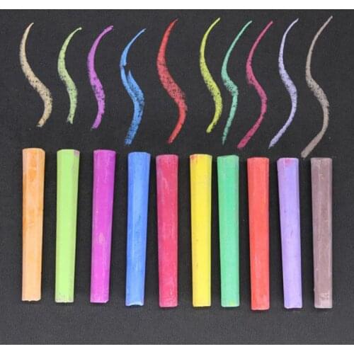 50Pcs Dustless Coloured Chalk Drawing Chalk Playground Pavement School Education