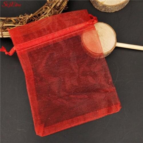 50pcs/batch extractable white small organza bag festive wedding christmas gift bag jewelry decoration bag 5z