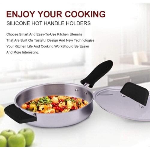 8 Pack Silicone Hot Handle Holder Potholders Heat Insulated Handle Covers for Cast Iron Pan Woks Pot Cookware