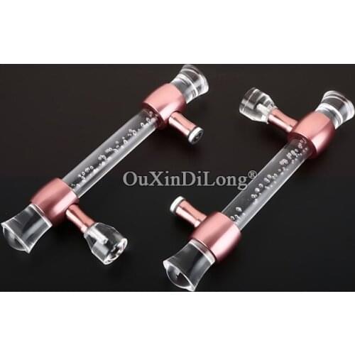 Luxury 2PCS Arylic+Space Aluminium Frameless Shower Cabin Glass Sliding Door Handles Glass Door Pull / Push Handles CC 145mm