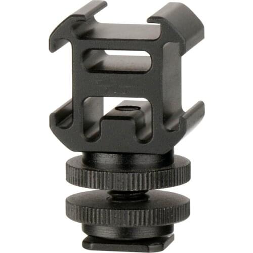 Aluminium Triple Cold Shoe Camera Mount Adapter Video Accessory Triple Shoe Bracket Lights, LED Monitors, Microphones, Audio Rec