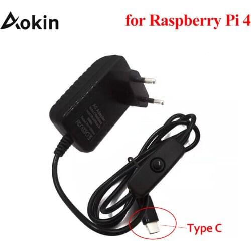 Raspberry Pi 4 Power Supply Type C 5V 3A EU US AU UK Adapter Charger for Raspberry Pi 4 Model B USB Power Supply