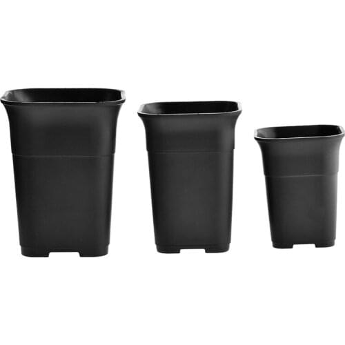 5Pcs Black Square High Waist Mini Nursery Pot Planter Succulent Plant Pot Small Flower Planters