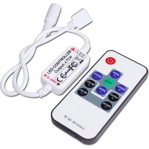 DC5-24v mini rf wireless mini rf 17key rgb led controller for rgb strip lights