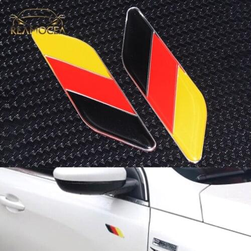 Reamocea 2X Car Fender Sticker Germany National Flag Side Wing Badge Emblem Decal Fit for Porsche Mercedes Benz BMW Audi VW Kia