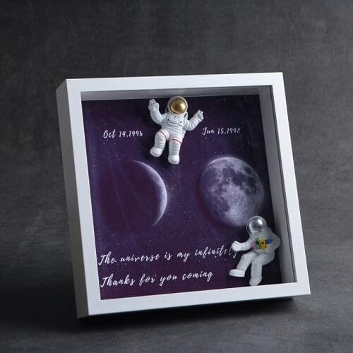 Custom Photo Frame Astronaut Moon Little Prince Creative Spaceman Decoration Memorial Birthday Gift For Couple Kids Boyfriend Gi