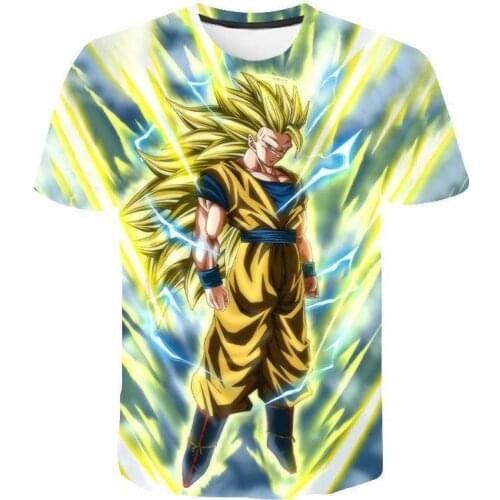 Super Dragon-Ball Goku Vegeta Tshirts 3D Boys And Girls Cartoon Fashion Japanese Anime Costume Children Short Sleeves
