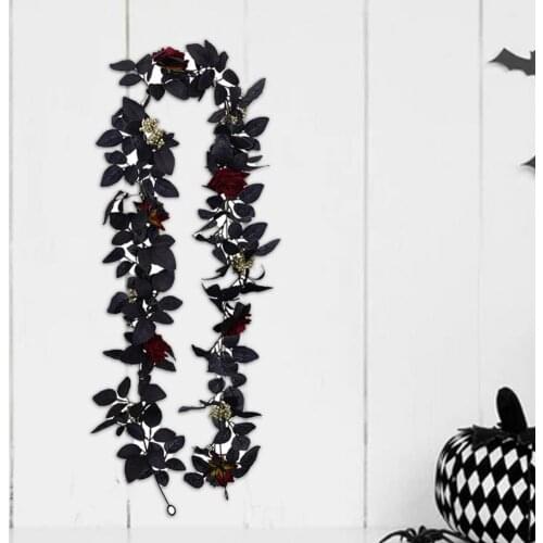 Artificial Vine Decoration Realistic Maple Leaf Shape Faux Silk Flower Reusable Fake Plants Ivy Pendant for Halloween