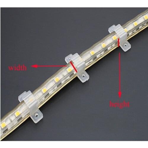 50Pcs/lot 10mm 12mm 17mm width Mounting Connector clip For 220V IP67 waterproof 3528 5050 5630 LED Strip fixing holder