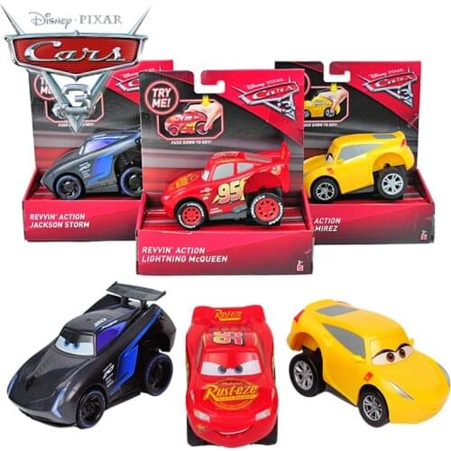 Disney Pixar Cars 3 Plastic Pull Back Car Toys Lightning McQueen Jackson Storm Car Toy For Children Birthday Christmas Gift