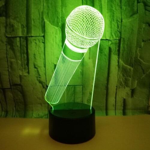 Microphone 3d Night Light Colorful Vision Touch Remote Control Led Illusion Lamp Gift 3d Creative Table Usb Star Light