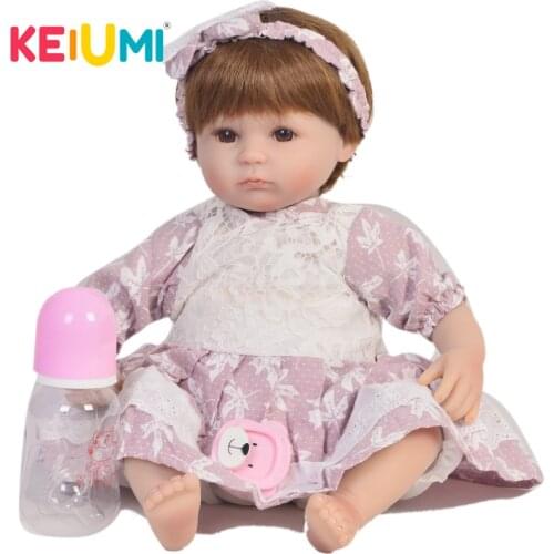 Fashion Reborn Dolls 17 inch Looks Real Like Princess For Kids Birthday Gifts 42 cm Lifelike KEIUMI Silicone Reborn Baby Dolls