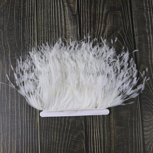 10-15CM Burn Ostrich Feathers Ribbon Trims For Wedding Clothes Party Decoration Sewing Crafts Feather Accessories 1 Meter /Lot
