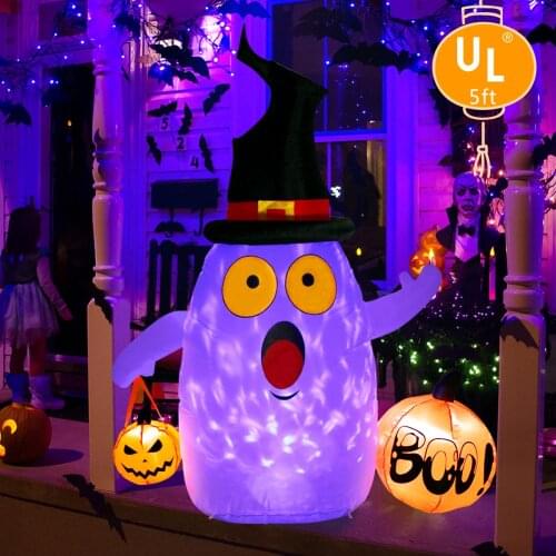 Halloween Ghost Inflatable with Light Durable and Waterproof Dacron Cloth Outdoor Yard Inflatable Pumpkin Kids Gift