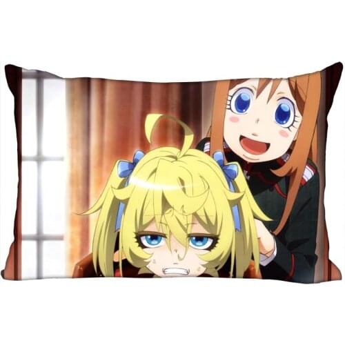 ShunQian Youjo Senki Pillowcase 45x35cm(One Side) Decorative Rectangle Zipper 3D Print Pillowcase Satin Fabric Pillow Cover
