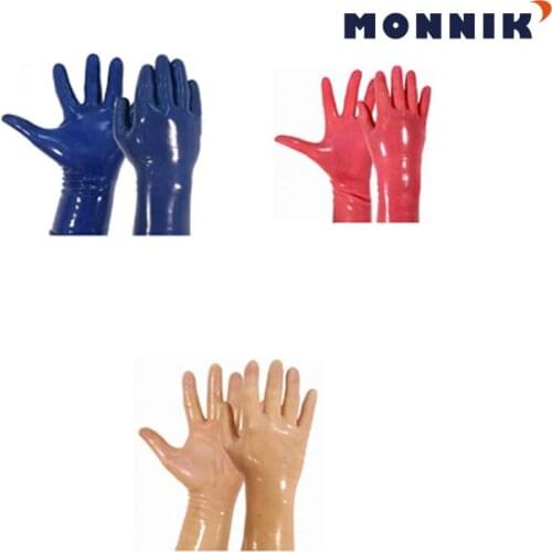 MONNIK latexVarious colors New Latex Molding Gloves Long Latex Gloves Cosplay Gloves MOULDED Short Gloves