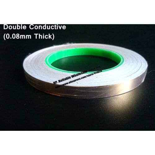 15mm*30M*0.08mm thick Single Sticky, Double Sides Conductivity Copper Electromagnetic wave shield Foil Tape fit for Cellphone