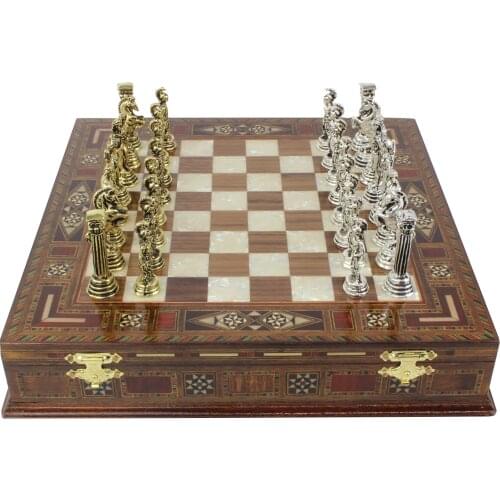 Personalized Luxury Chess Set 10.8 Inches Chess Set Rosewood Custom Chess Wooden Chess Board Metal Chess Figures Gift for Him