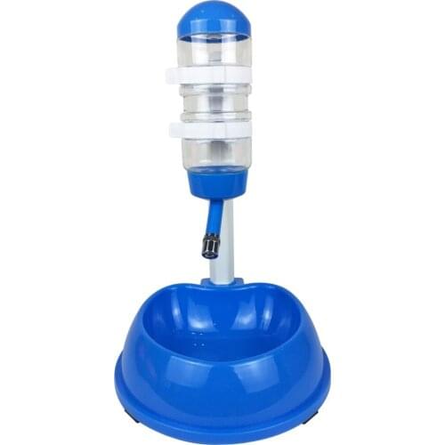 Pet Cat Dog Water Drinker Dispenser Food Stand Feeder Dish Liftable Water Bottle Automatic Fountain Drinker