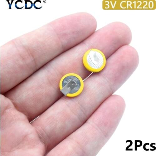 YCDC 2x 3V CR1220 Soldered Battery With 2 Pins For Main Board Remote Control Toy E-dictionary Medical Device Button Batteries