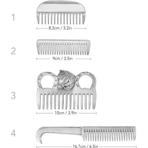 Aluminum Alloy Horse Comb Mane Tail Pulling Comb Metal Horse Grooming Comb Tool Horse Riding Equipment