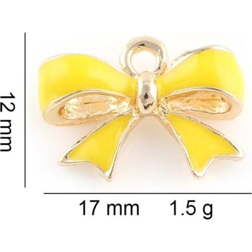 12*17mm 20Pcs/lot Charms Enamel Bowknot Dangle Pendant For Women Necklace DIY Jewelry Findings