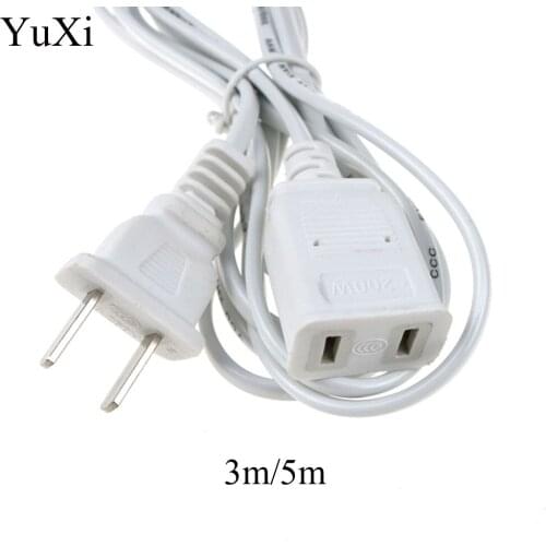 YuXi Plug Socket Right Angle Power Plug Extension Cord Male to Female 2Pin Power Cable Adapter For Light Electric Fan