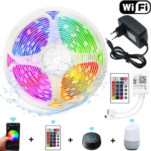 RGB LED Strips 12V 20M LED Lights for room 5 m 10m 15m WiFi Bluetooth Smart Ribbon Luces RGB Tape LED Strip Lights decoration