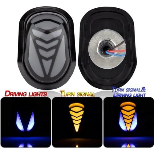 2PCS Motorcycle Indicators Flowing Turn Signal Lights & Daytime Running Lights 12V for Motorbik Scooter Quad Cruiser Off Road-Y