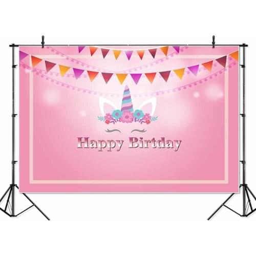 Thin vinyl happy birthday party baby children Banner Backgrounds Printed Professional Indoor Photographic studio Backdrop